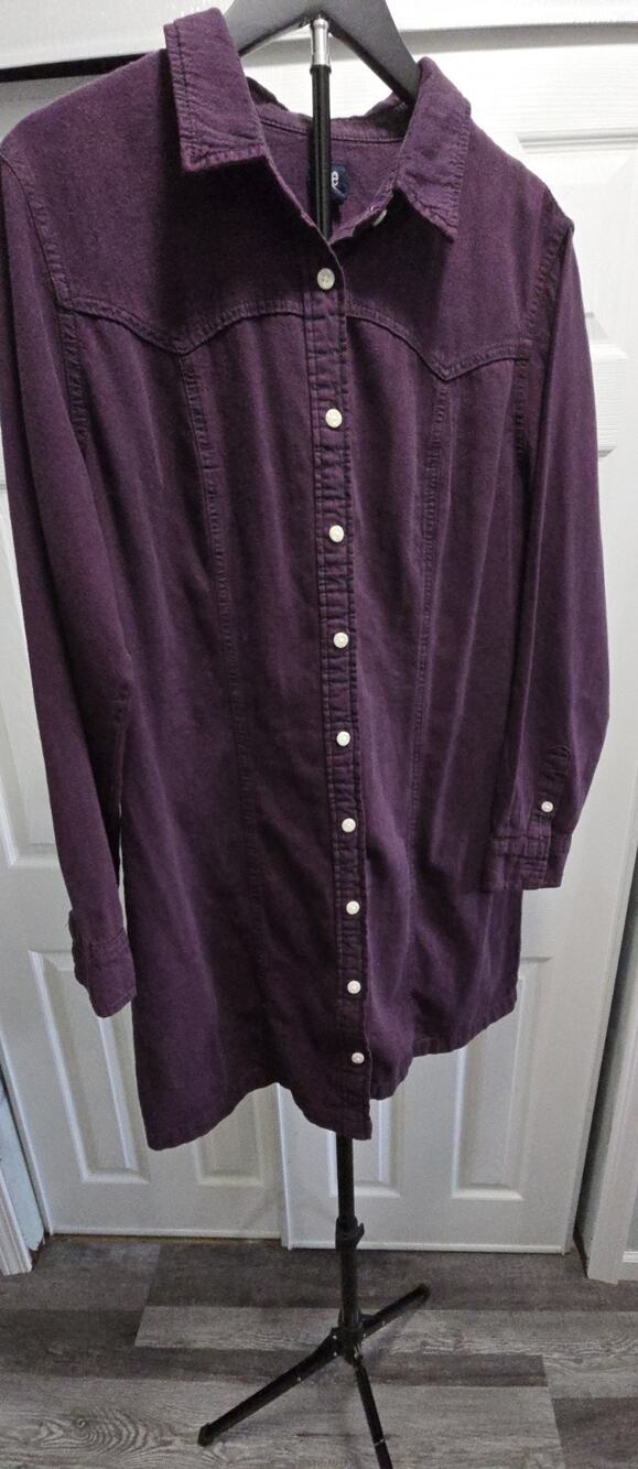 Lee Denim Western Dress Heritage Button Front Color: Linwood Size Large NWT